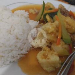 Nasi Cumi Asam Manis