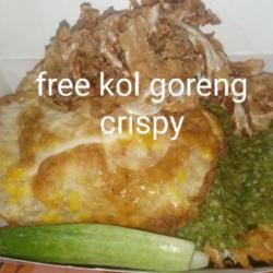 Ayam Penyet Sambel Ijo Telor Dadar Mentega