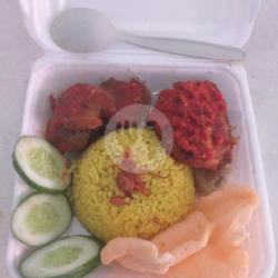 Nasi Kuning   Telor Balado   Orek Teri Kacang