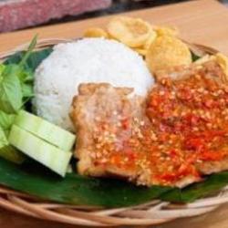 Nasi   Tahu Tempe Geprek Sambal Bawang