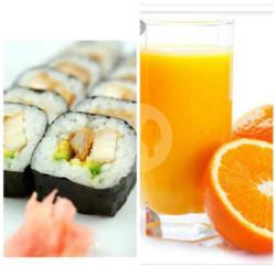 Chicken Katsu Sushi   Fresh Orange Juice (medium)