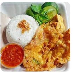 Telor Dadar Tiga Telor  Nasi Putih