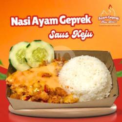 Nasi Ayam Geprek Saus Keju