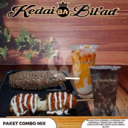 Corndog Full Mozarella,sotang Full Mozarella Mix Dring Squash,drink Coklat (22)