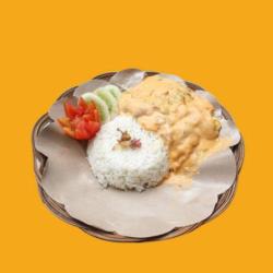 Nasi Ayam Geprek Salted Egg Mozzarella