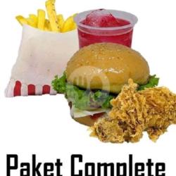 Paket Combo Complete ( 1 Pot Chicken / Naget   Burger Kebab  Kentang Goreng  1 Cup Fanta)