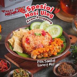 Nasi Uleg Pedas Ayam Panggang