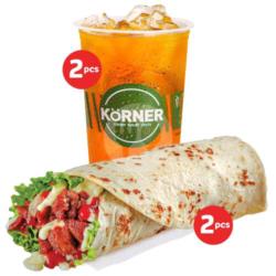 Combo Kenyang Duo 2 Kebab   2 Lychee Tea Large