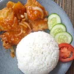 Paket Nasi Tuna Asam Manis Free Air Mineral