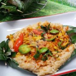 Nasi Bakar Ayam Suwir Pete