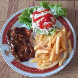 Chicken Steak   Kentang   Salad   Saus Steak Viral