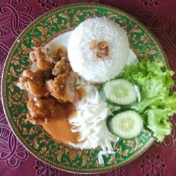 Chiken Karage Saus Bbq/asam Manis Nasi