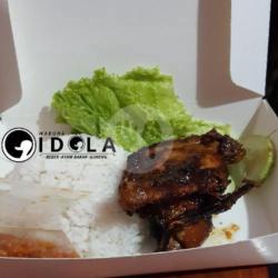 Bebek Bakar Sambel Korek   Nasi