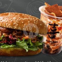 Combo Burger   Brown Sugar Black Boba