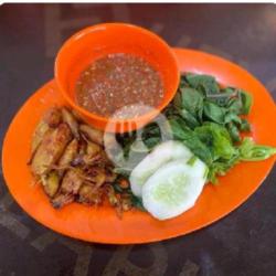 Sotong Asin Goreng  Nasi (sambal Plecing)