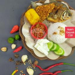 Paket Nasi Ikan Bawal Tahu Tempe