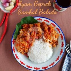 Paket Nasi Ayam Geprek Balado