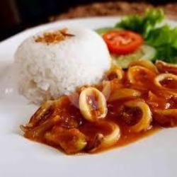 Nasi Cap Cay Cumi Saus Tiram