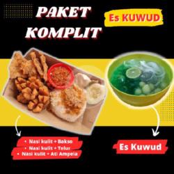 Paket 2 Es Kuwud   Nasi Kulit Bakso Hati Ampela Telur