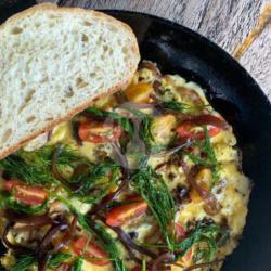 Open Mushroom Omelette