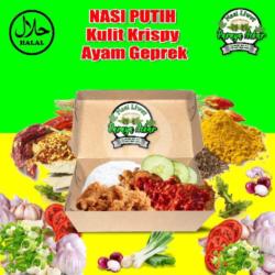 Nasi Putih Kulit Krispy Ayam Geprek