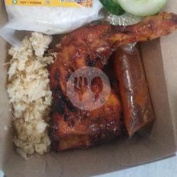 Paha Ayam Bakar Kremes Lalapan Sambel