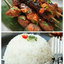 Sate Ikan Tuna 3 Tusuk   Nasi