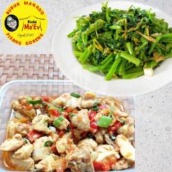 Fillet Ayam Rica   Kangkung Bunga Pepaya