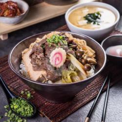 Us Prime Beef Sukiyaki Don   Miso Soup