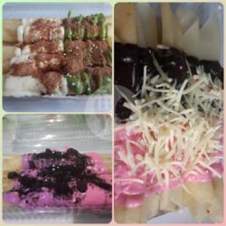 Paket Hemat ( Banroll Matcha Vanila Topping Milo, Banroll Strawberry Taro Topping Oreo, Banroll Coklat Strawberry Topping Keju )