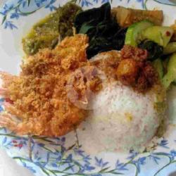 Nasi Padang Udang Tusuk Goreng   Tahu Tempe