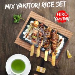 Mix Yakitori Rice Set   Free Ocha