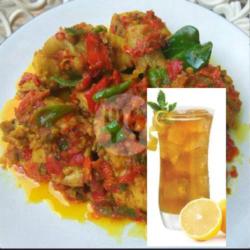 Paket : Ayam Goreng Mercon   Nasi   Es Lemon Tea