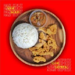 Nasi   Kulit Ayam Sambal Geprek