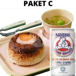 Paket C (nasi Tim Ayam Dan Susu Beruang)