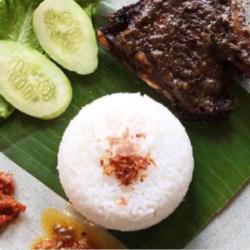 Nasi Putih Tawar Ayam Bakar