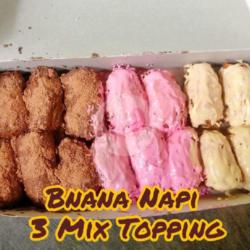 Banana Nugget Jumbomix 3 Toping Choco Milo,strawberry,vanila