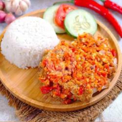 Nasi Chicken Crispy Geprek   Sambal Geprek/sambal Pecel Lele