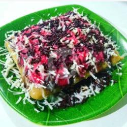 Pisang Bakar Strawberry Keju Susu Coklat