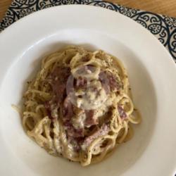 Spaghetti Carbonara Smoked Beef