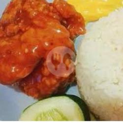 Nasi Ayam Saos Pedas Manis