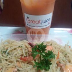 Shrimp Oglio Olio Thai Tea Besar