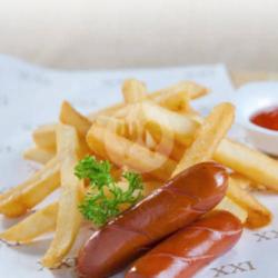 Sistagor Ayam /fried Chiken Sausages  French Fries