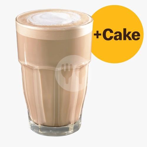 Hot Strawberry Latte, Large + McCafe Cake