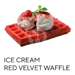 Ice Cream Red Velvet Waffle