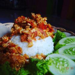 Chicken Katsu Geprek   Nasi