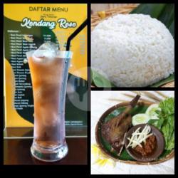 Paket Ambyar 1(1 Potong Bebek Goreng 1. Nasi Es Teh Manis Sambel Mangga Muda)