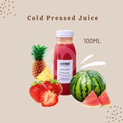 Watermelon Pineapple Strawberry Cold Pressed Raw Juice 100ml Jus Buah Murni Perasan Asli Alami Semangka Nanas Stroberi Tanpa Tambahan Apapun