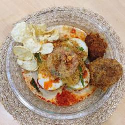 Lontong Perkedel   Rendang