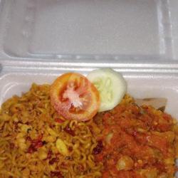 Paket Komplit: Mie Geprek Sambal Hati Ayam Es Teh